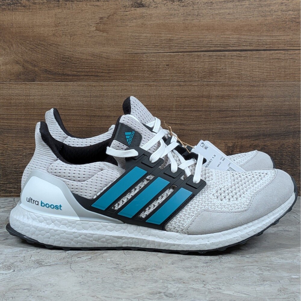 Adidas UltraBoost 1.0 Men's 11 Crystal White Pure Teal Grey Running Shoes JQ0823